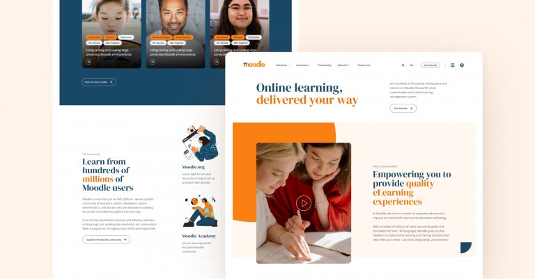 The new Moodle website design