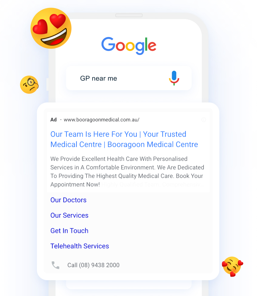 A Google Ad for 'GP near me'
