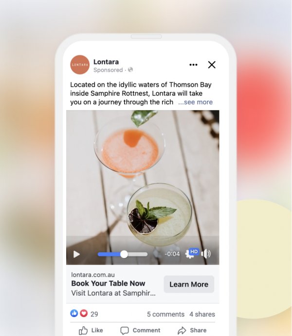 A Facebook Ad for Lontara, a restaurant on Rottnest Island