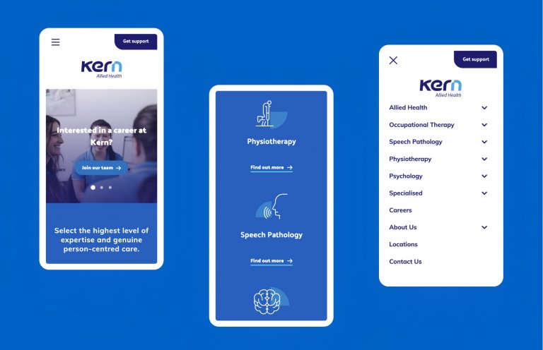 The mobile website designs for Kern Allied Health