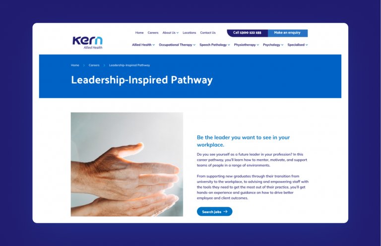 A landing page on the Kern Allied Health website