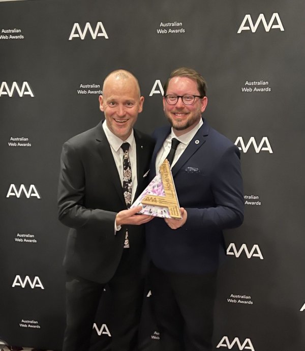 Justin & Barry from Dux hold the