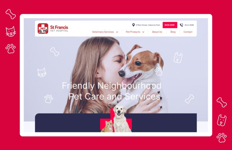 St Francis Vet Hospital landing page