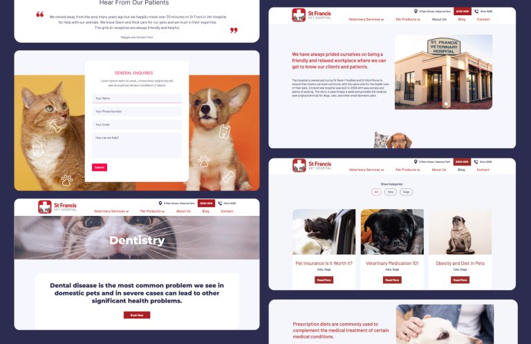 St. Francis vet hospital website